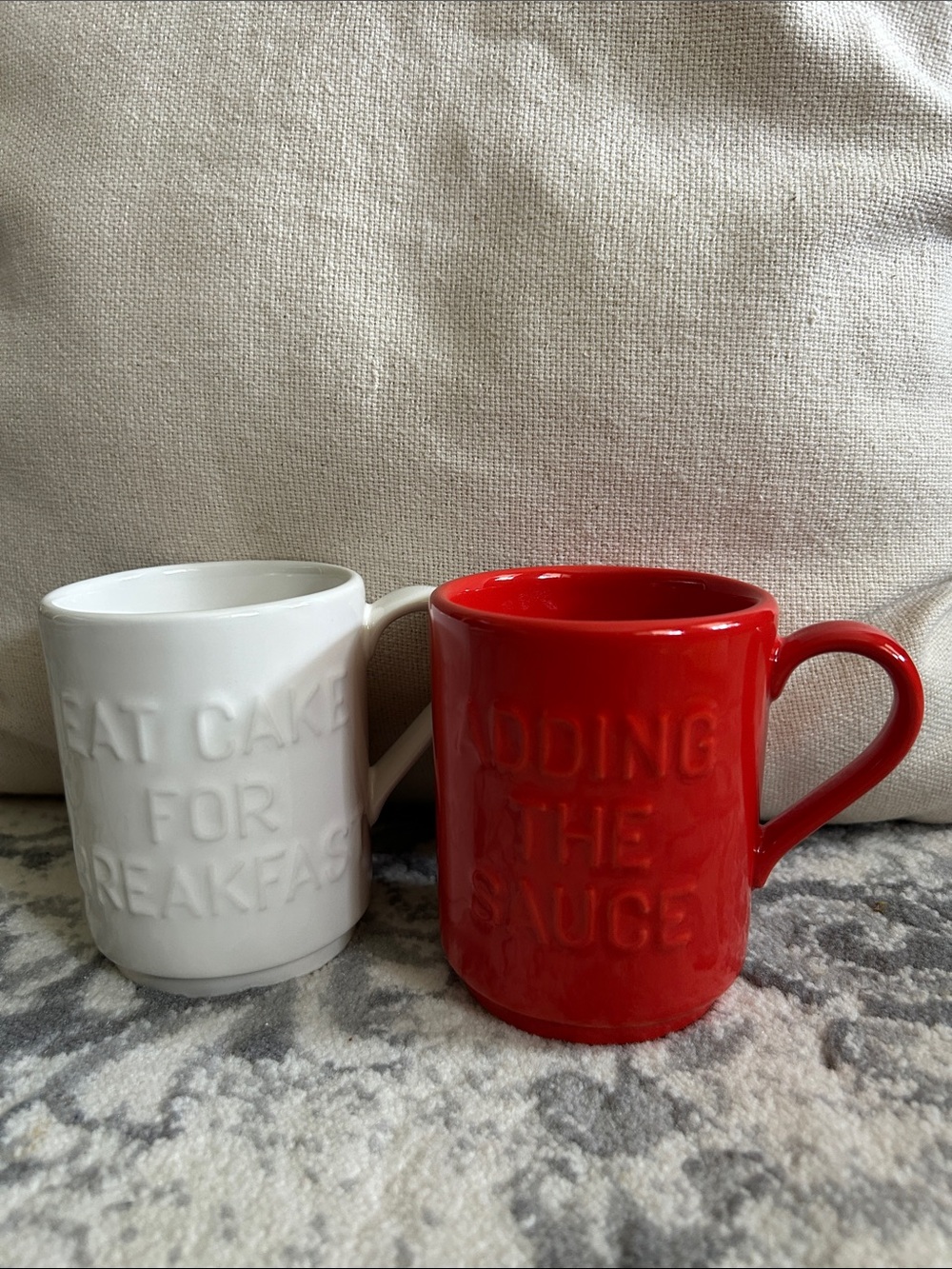 kate spade Lenox White and Red Ceramic Mugs - Set of 2